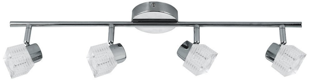 Chromowana lampa sufitowa ścienna na listwie 4x40W G9 MALACHIT