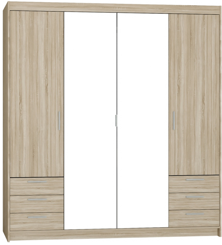 Nowoczesna modułowa szafa z lustrem i szufladami KUBA 180 cm