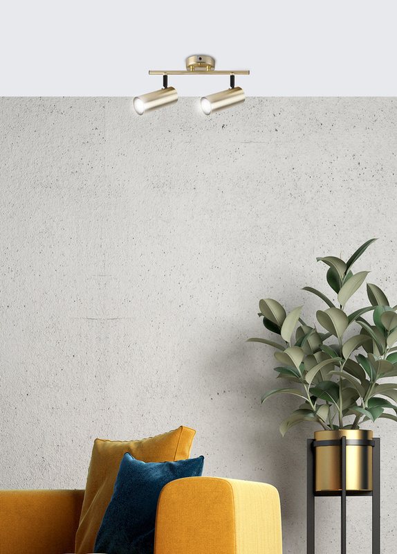 Złota lampa sufitowa listwa 2xGU10 nad lustro COLLY metal