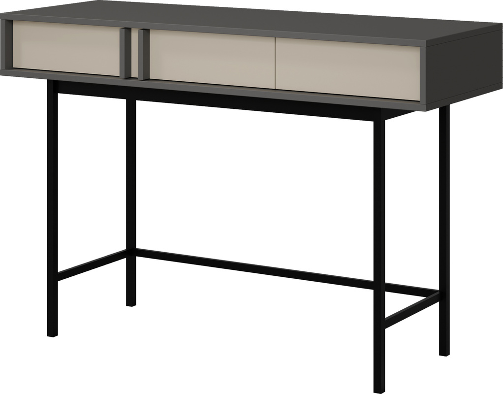 Nowoczesna toaletka z szufladami antracyt beż jasny 123 cm AVERO