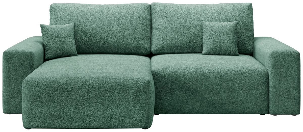 Nowoczesny narożnik do salonu boucle uniwersalny z funkcją spania CAMILO