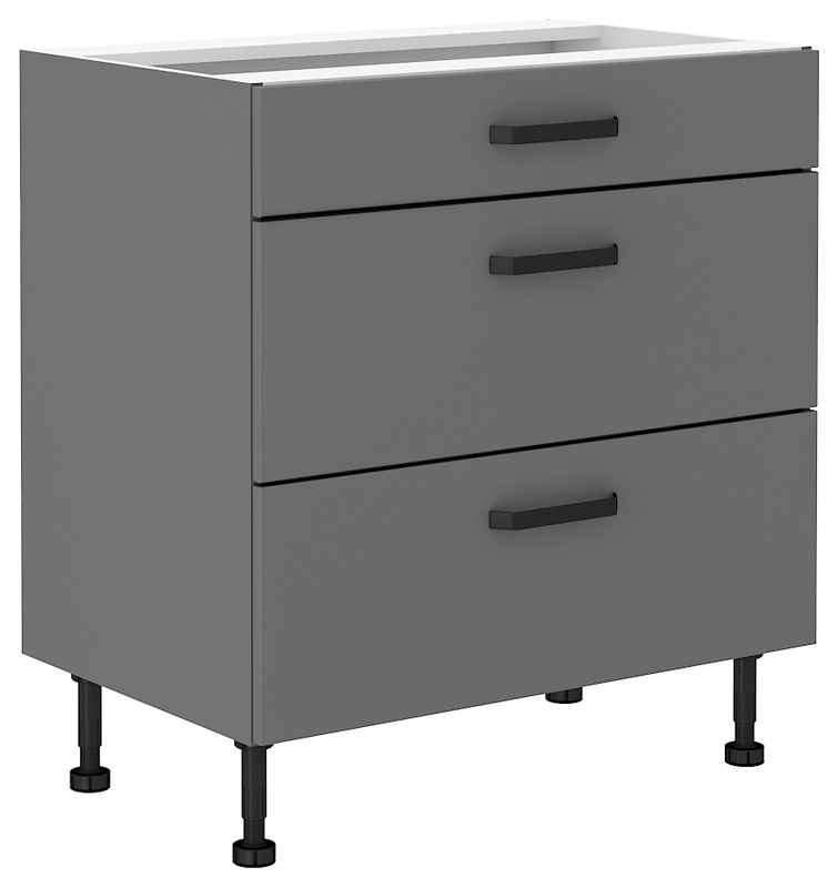 Dolna szafka kuchenna trzy szuflady 80 cm NEPO antracyt