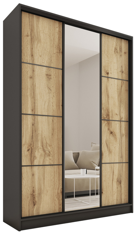 Pojemna szafa przesuwna z lustrem 150 cm LOFT MAX