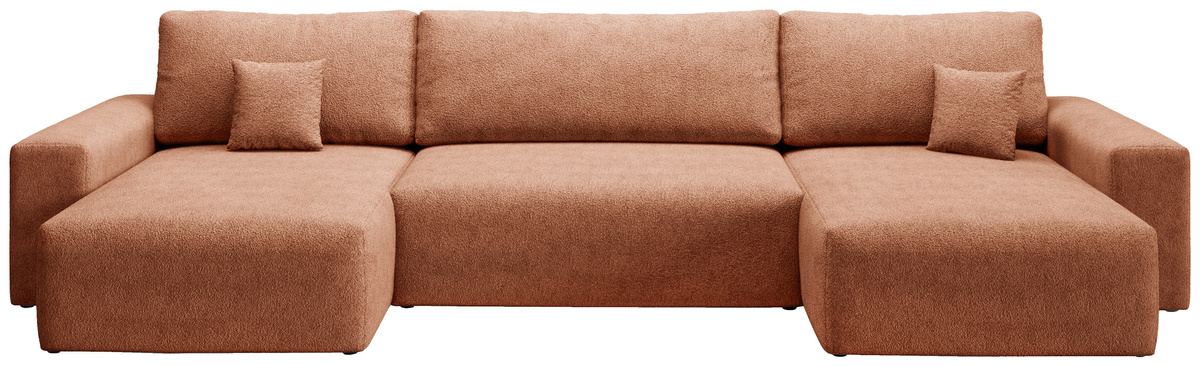 Rozkładana kanapa narożna w kształcie U duża boucle z funkcją spania CAMILO