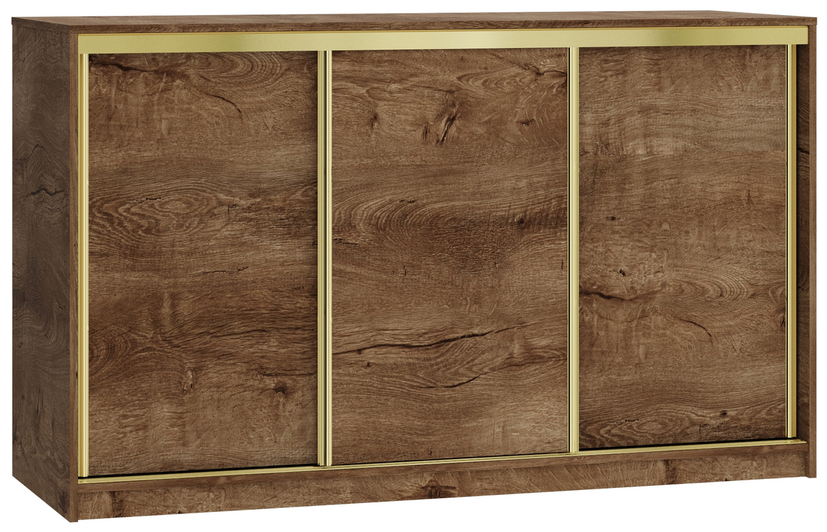 Komoda przesuwna z szufladami 160 cm GOLD dąb lefkas