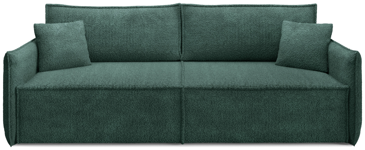 Zielona rozkładana sofa do salonu z funkcją spania RIMO