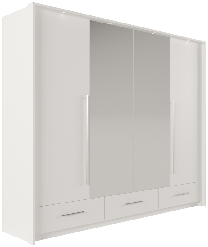 Biała szafa z harmonijkowym systemem otwierania 255 cm TALOR