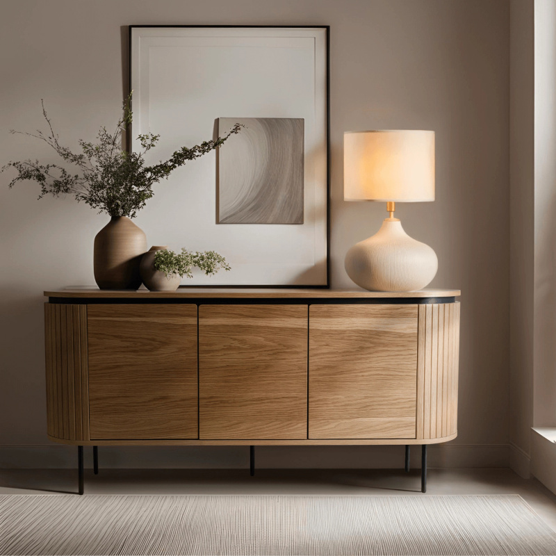 Komoda trzydrzwiowa 160 cm do salonu BECK dąb