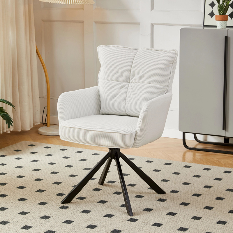 Kremowe krzesło obrotowe do salonu i biura SETI