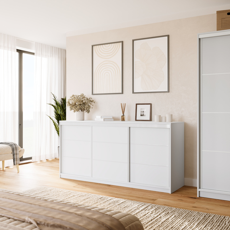 Komoda przesuwna z szufladami do sypialni 200 cm VITA
