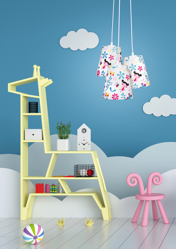 Biała lampa wisząca sufitowa dziecięca do pokoju GIRL metalowa