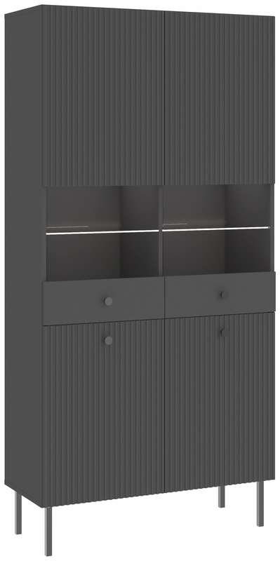 Przeszklona witryna do salonu 91 cm VALTEO czarny