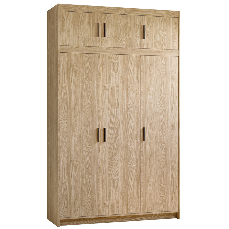 Trzydrzwiowa szafa 133 cm z nadstawką do garderoby dąb olejowany KUBA