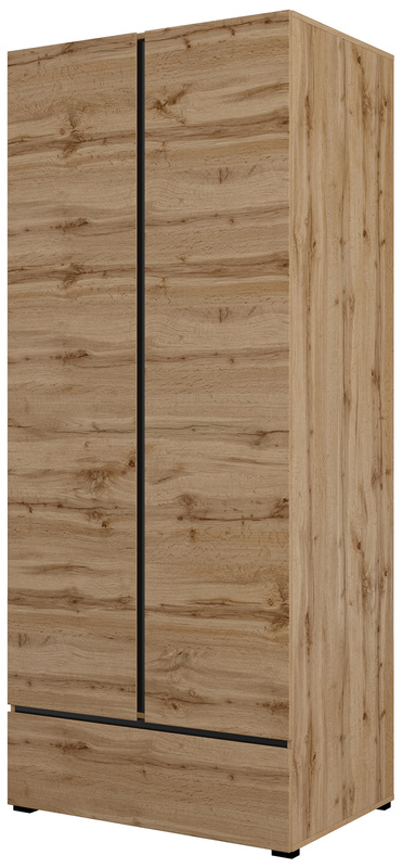 Szafa uchylna dwudrzwiowa 90 cm z szufladą CROSS dąb wotan