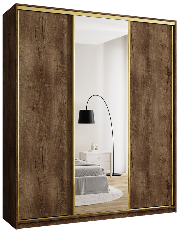 Szafa przesuwna z lustrem 200 cm GOLD NEW MAX lefkas