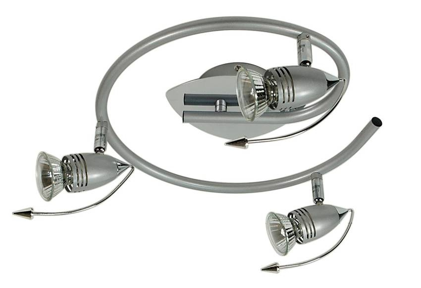 Chromowana lampa sufitowa spirala 3-punktowa do salonu THUNDER antracyt