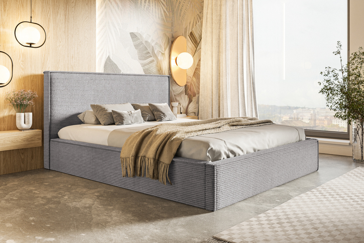 Tapicerowane łóżko 160x200 cm do sypialni podwójne PARISIO