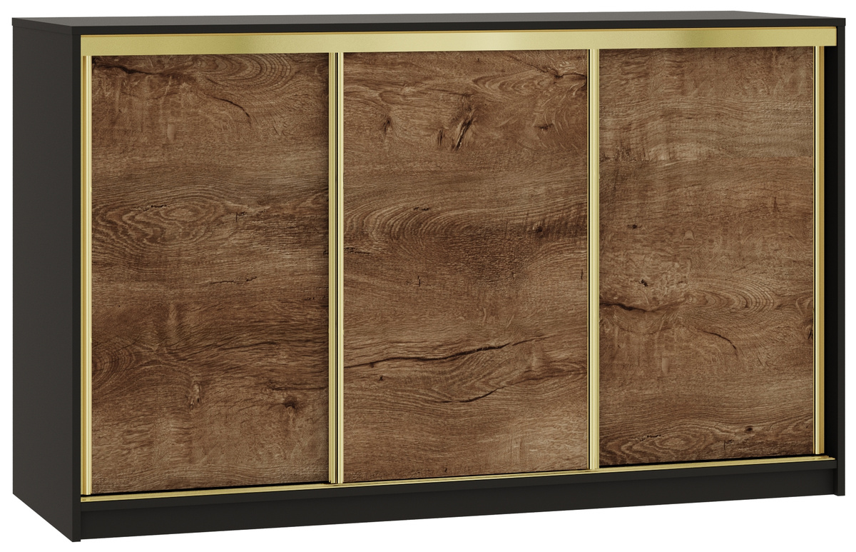 Komoda przesuwna z szufladami 160 cm GOLD dąb lefkas