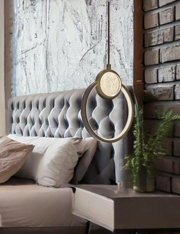 Czarna lampa wisząca LED 20 cm do salonu LACRIMA metal