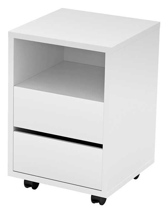 Biały kontenerek do biurka na kółkach AGAPI