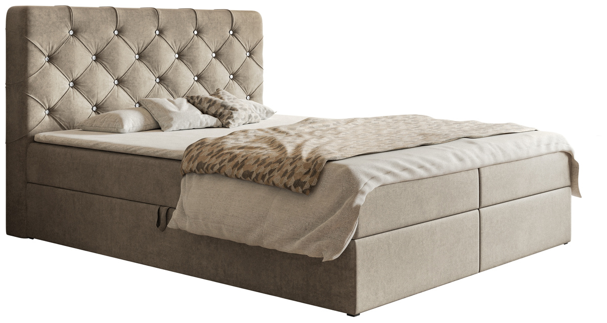 Łóżko kontynentalne 120x200 cm z pojemnikiem na pościel JAMAL