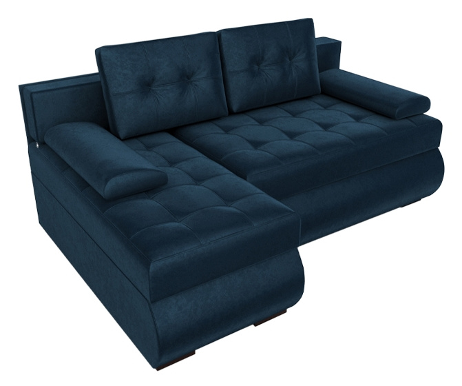 Granatowy narożnik rozkładany z funkcją spania KASTELL 2