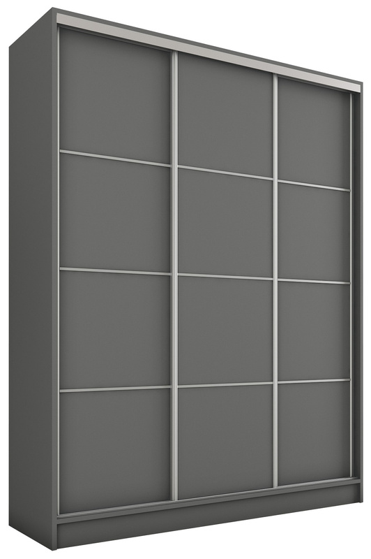 Nowoczesna grafitowa szafa przesuwna z półkami 150 cm TOP MAX