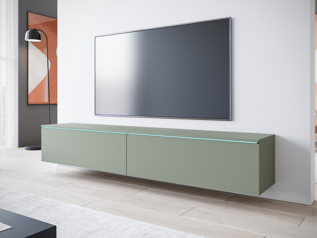 Nowoczesna szafka RTV 180 cm BROMI zielony