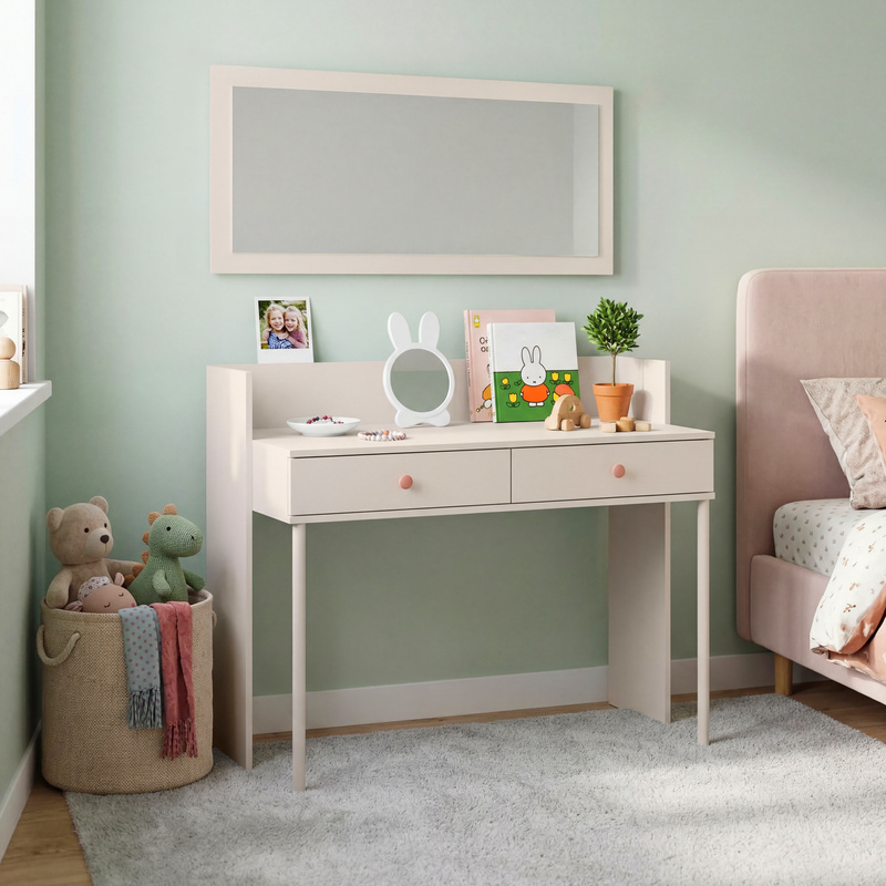 Toaletka dla dzieci 120 cm z szufladami na nóżkach ORIO kaszmir