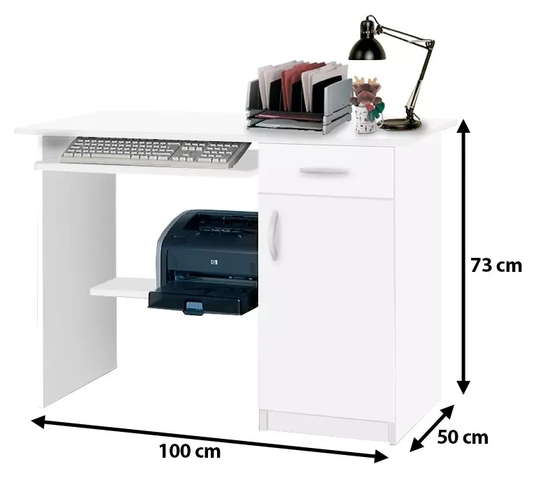 Białe nowoczesne biurko z szufladą 100 cm KAMIL