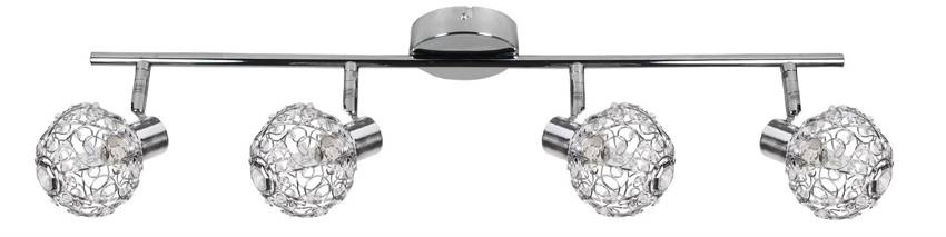 Chromowana lampa sufitowa listwa 4xG9 do salonu COLLAR metal