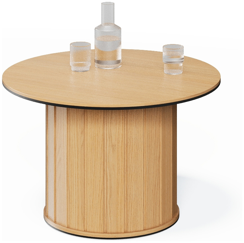 Stolik kawowy okrągły w stylu boho 66 cm ROTTO dąb vicenza