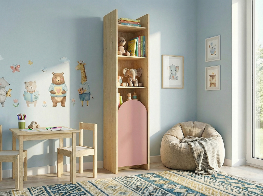 Regał dla dziewczynki na zabawki 43 cm wysoki z półkami LOLLIE