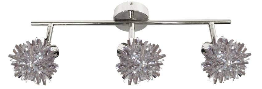 Chromowana lampa sufitowa listwa 3-punktowa do salonu SPLIT G9