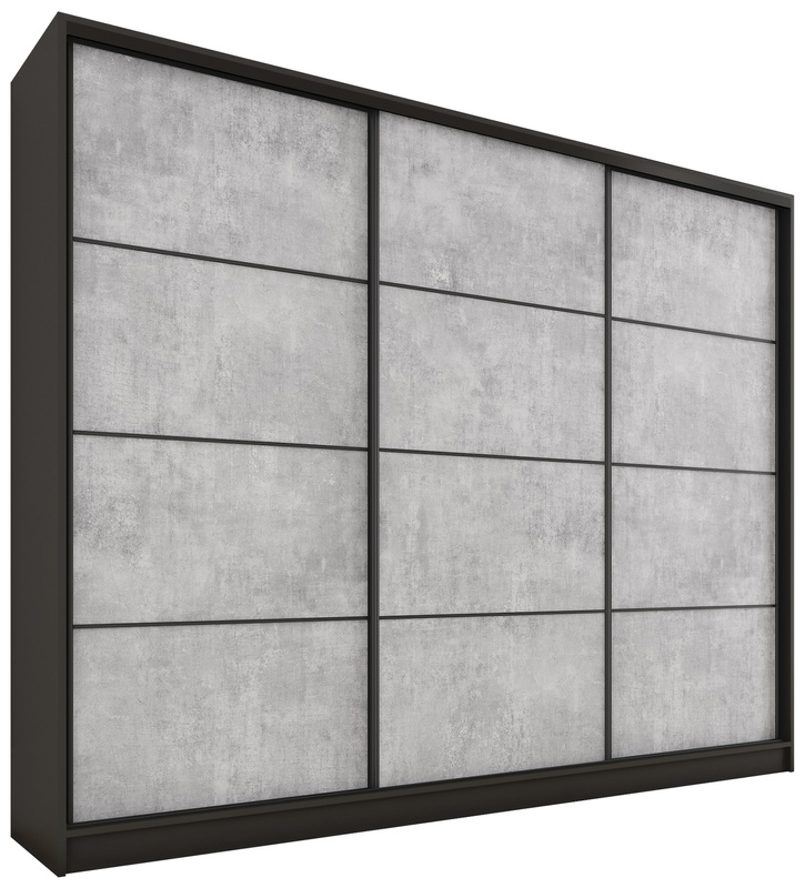 Duża szafa przesuwna 280 cm do garderoby LOFT MAX beton
