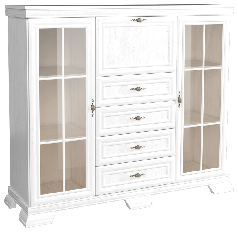 Wysoka komoda barek biała KOLONIA