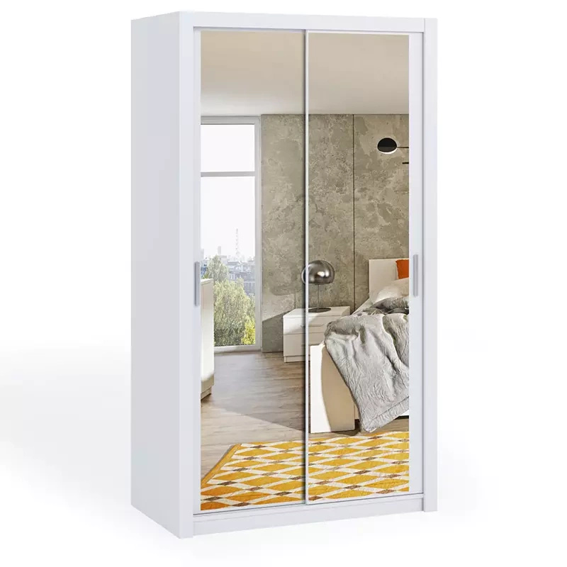 Biała szafa z lustrami 120 cm BELLA