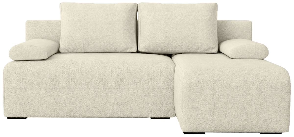 Beżowy narożnik z funkcją spania do salonu boucle ERNEST