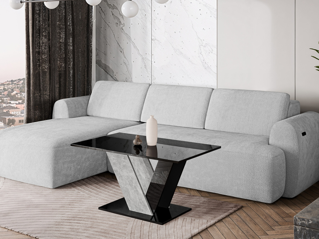 Nowoczesny stolik kawowy do salonu DONIR czarny kamień