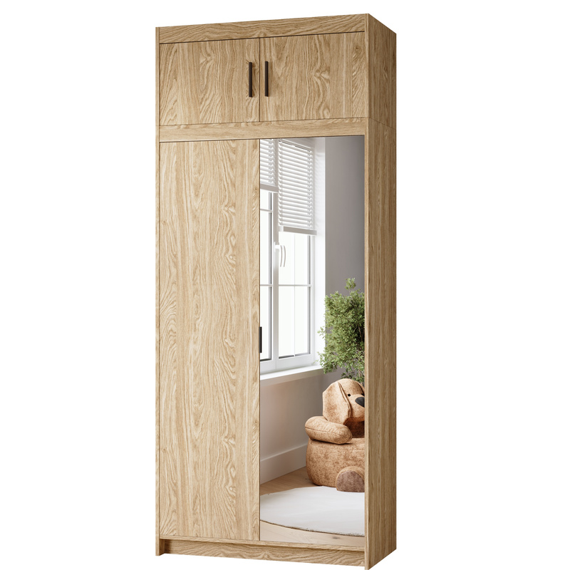 Szafa 90 cm do sypialni dwudrzwiowa z nadstawką KUBA dąb olejowany