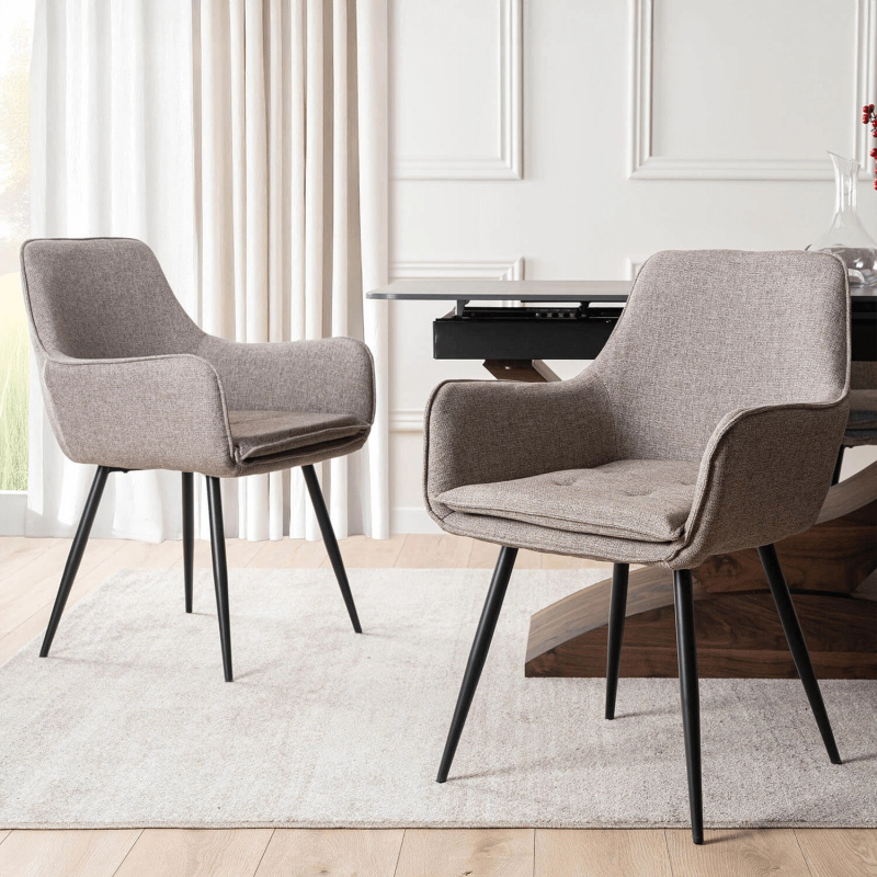 Krzesło do jadalni loftowe na metalowych nogach EZZANO brązowe