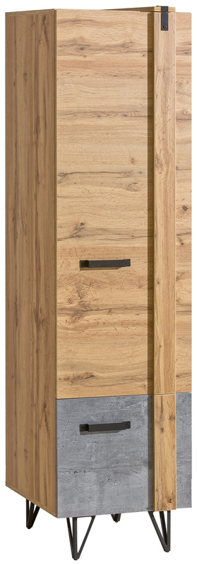 Loftowa jednodrzwiowa szafa z półkami do salonu LOSTI