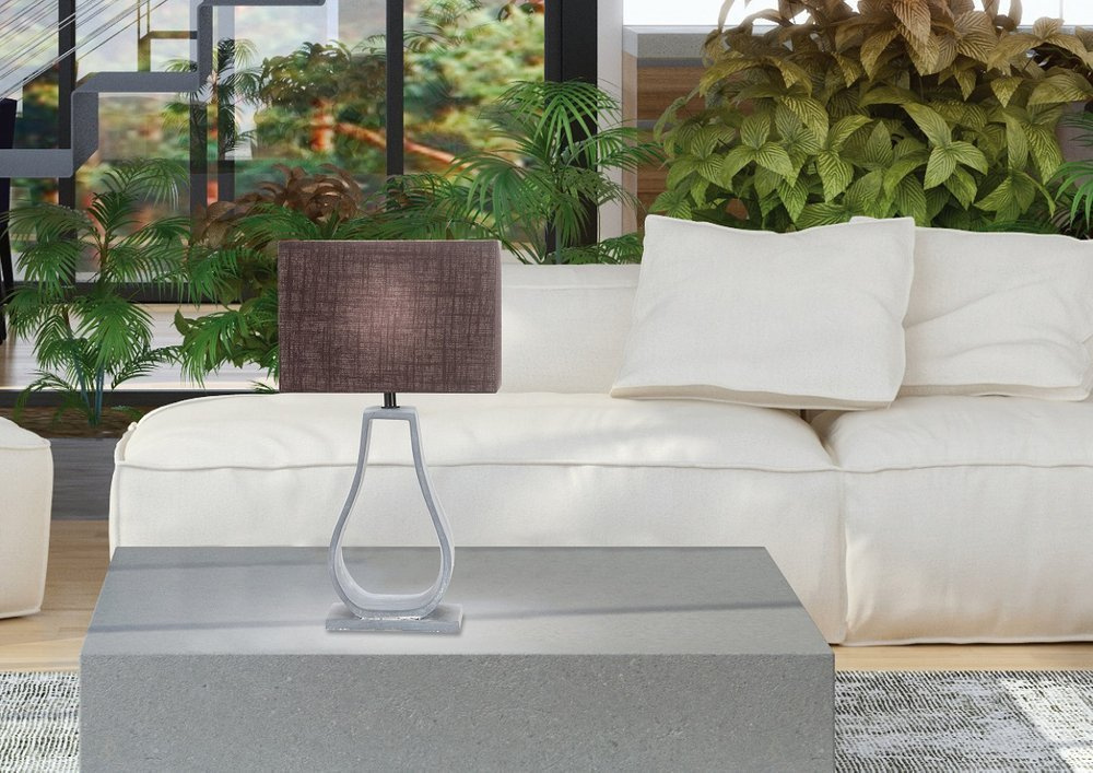 Brązowa lampka nocna stołowa do sypialni FEMO skandynawska