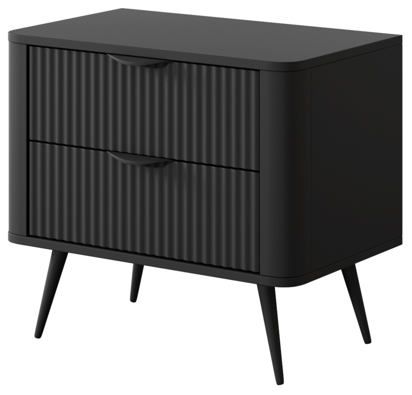 Stolik nocny do sypialni nowoczesny LEONTE czarny