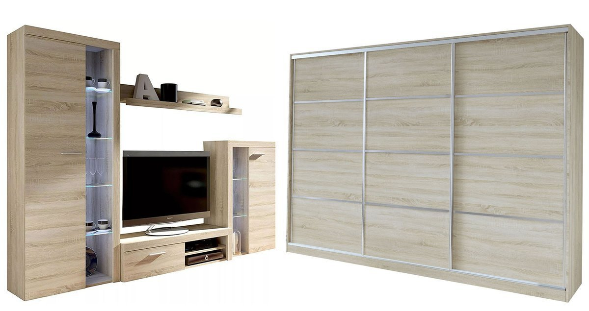 Meblościanka do salonu SAMBA Szafa z lustrem TOP 250