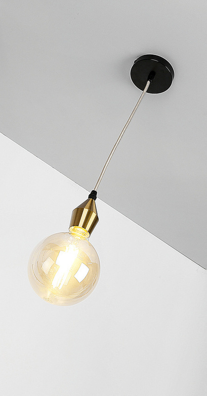 Złote zawiesie sufitowe do żarówki E27 100 cm IP20