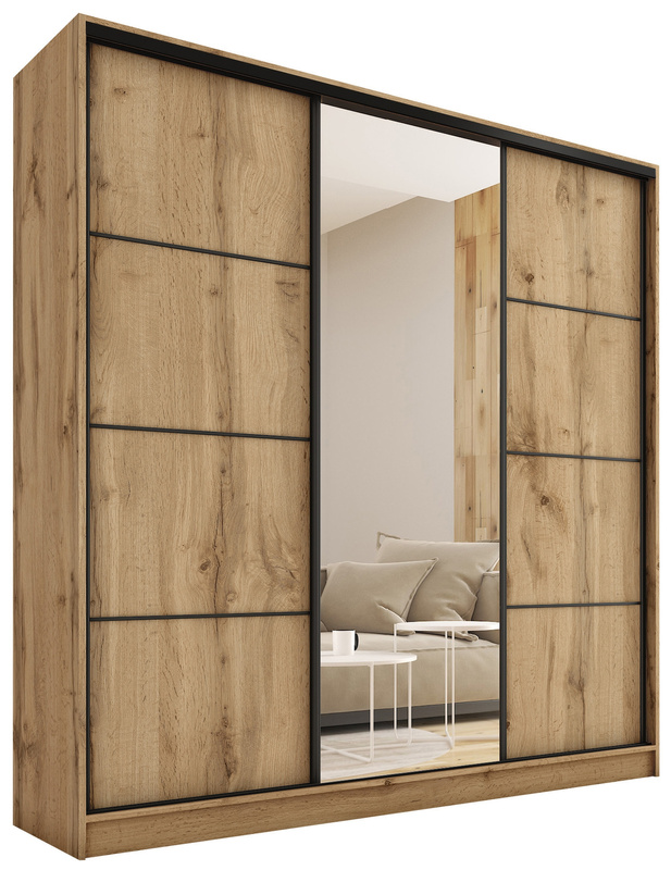 Pojemna szafa przesuwna z lustrem 200 cm LOFT MAX