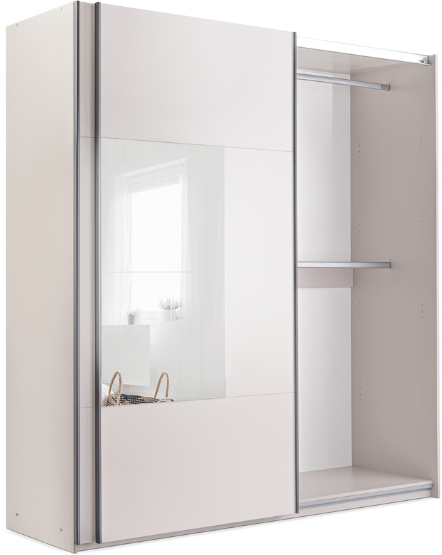 Kaszmirowa duża szafa przesuwna do sypialni z lustrem 250 cm BOLTON