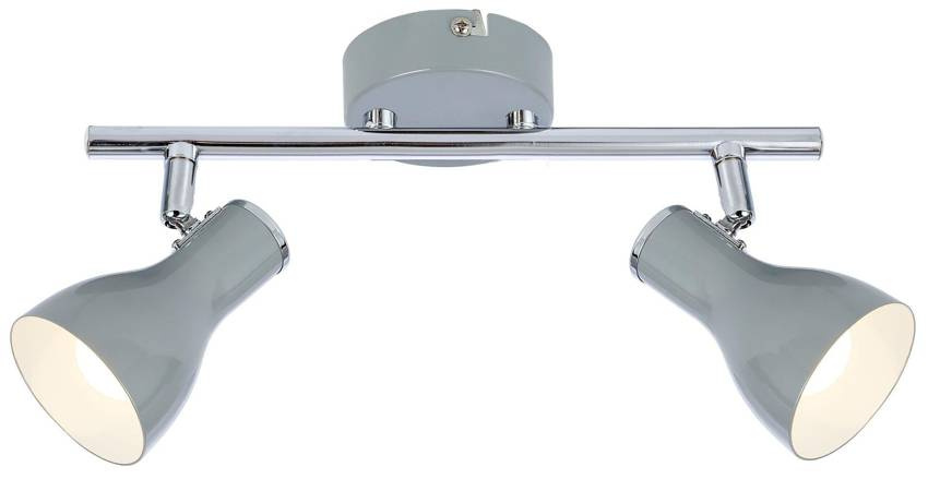 Szary kinkiet nad lustro do łazienki JULIE metal E14 2-punktowy