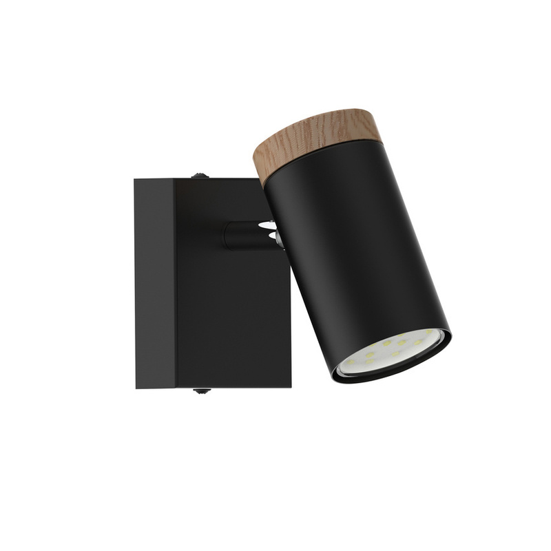 Czarny kinkiet ścienny z ruchomym kloszem do salonu LAGOS metal GU10